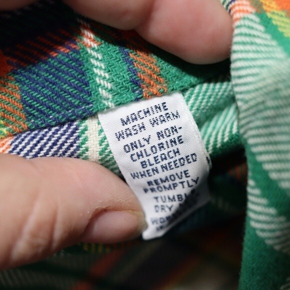 Ralph Lauren Thick Green Plaid Button Down Classic Fit Shirt Medium Cotton - Picture 10 of 11